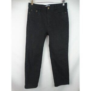 Oak & Fort Women's Capri Jeans Size Large 29 x 24 Black Cropped Denim Pants